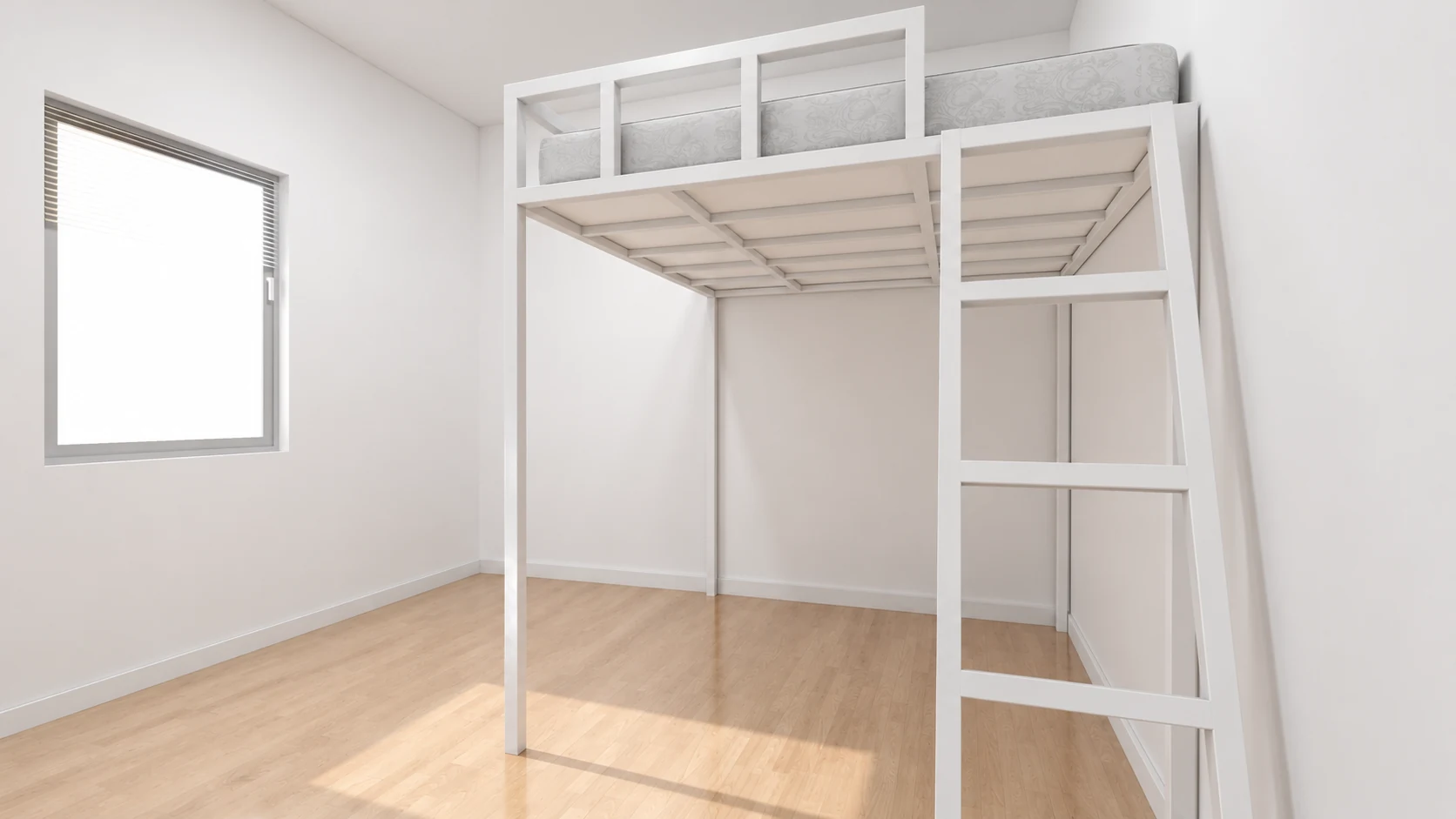 Bed access and metal frame