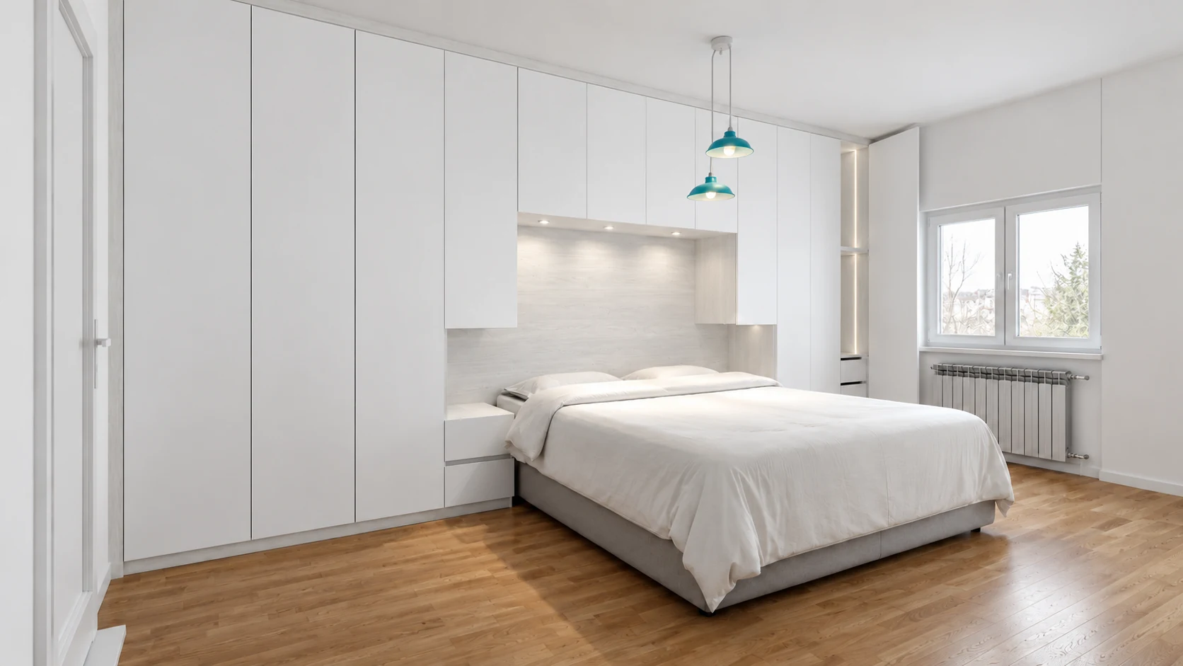 Wardrobes around the bed
